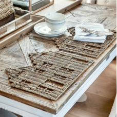 Rustic Rattan Happy Home Placemat